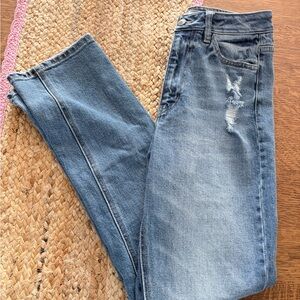 KanCan Signature Baggy Fit size 24Light Blue High-Rise Distressed Straight Jeans